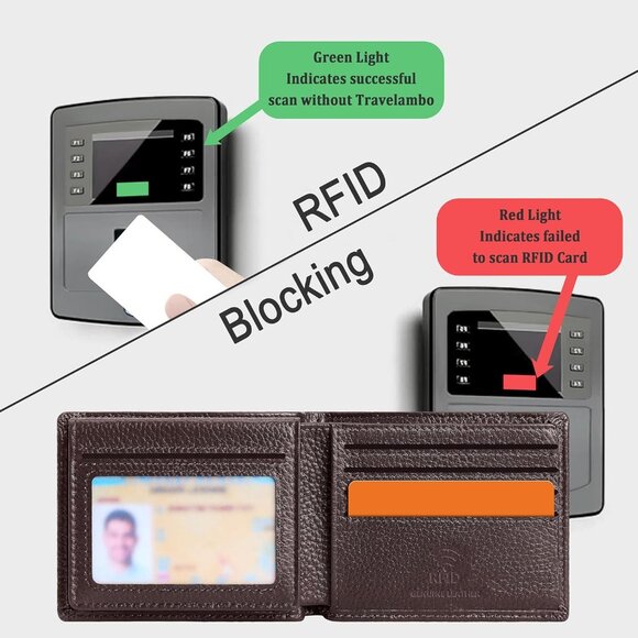 ⚡Travelambo Men Lychee Brown Genuine Leather Handmade Bifold Stylish Wallets - Picture 4 of 9